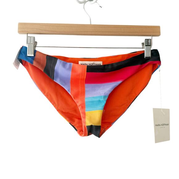 Mara Hoffman Zoa Colorblock Stripe Multicolor Bikini Bottoms Small - Picture 1 of 5